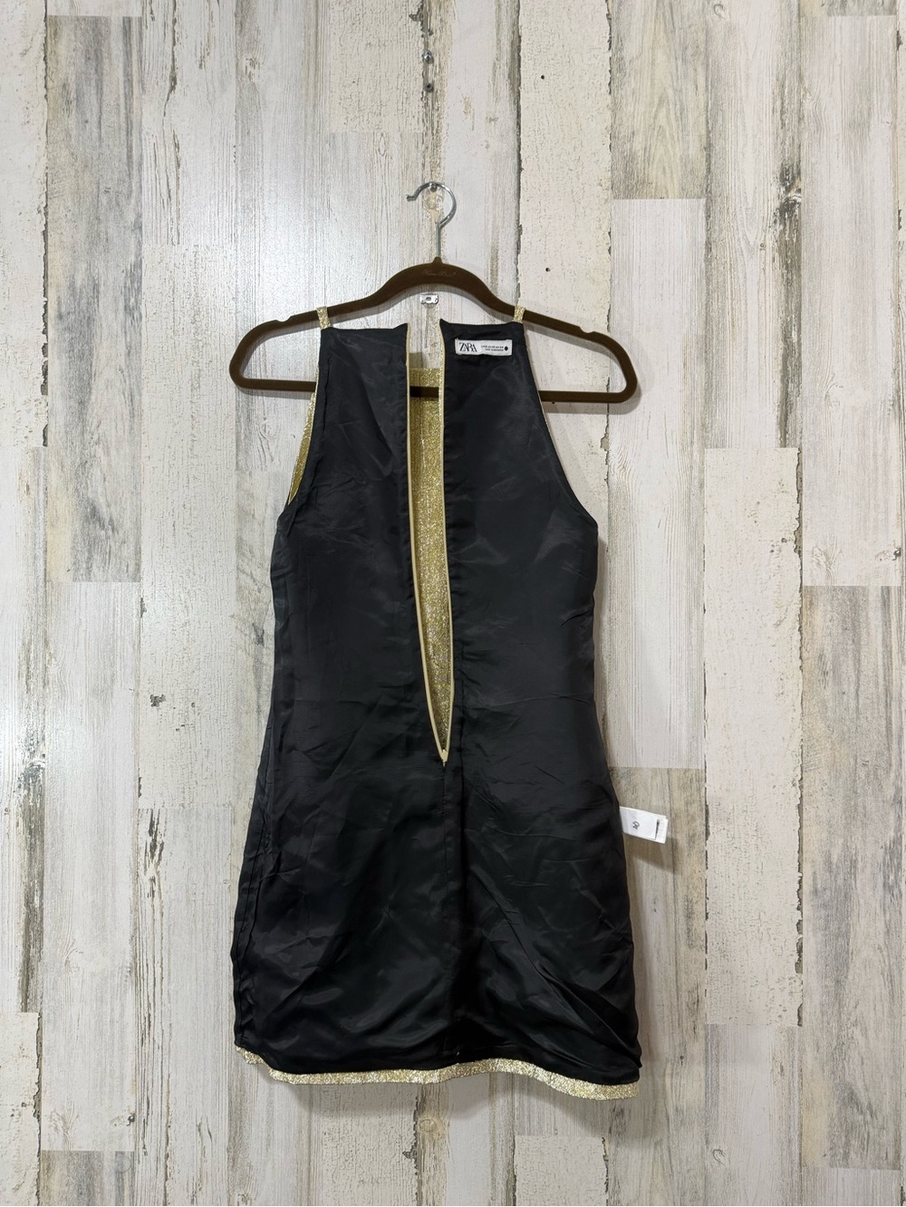 Zara Gold Metallic Sleeveless Mini Dress - Picture 11 of 14